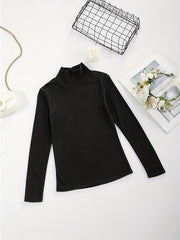Women's Long Sleeve Solid Base Layer Top for Fall & Winter