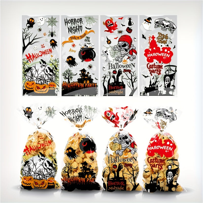 50pcs Halloween Cellophane Candy Bag Hand Gift Small Business Supplies