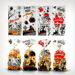 50pcs Halloween Cellophane Candy Bag Hand Gift Small Business Supplies