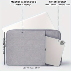 Protective Laptop Sleeve 13 Inch Gray Zipper Organizer Bag