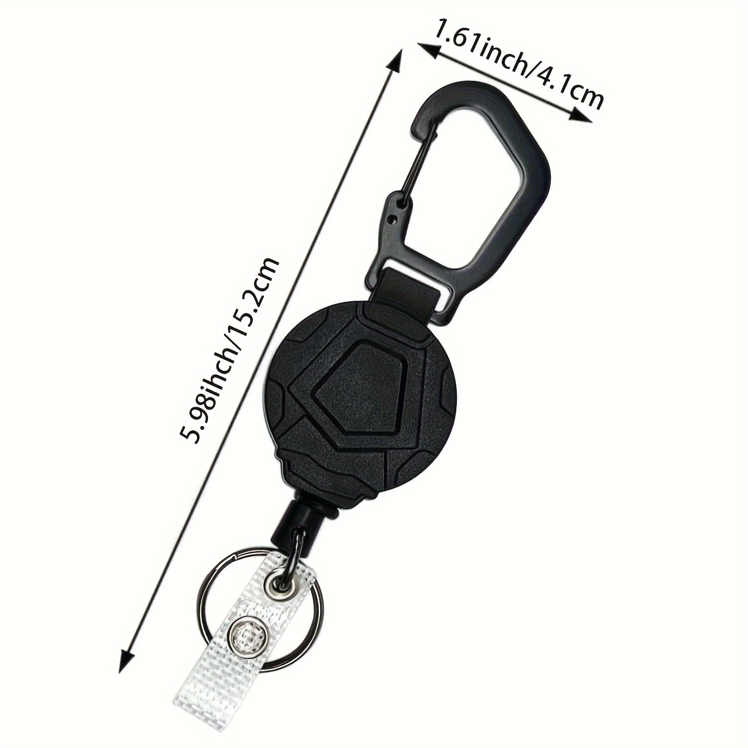 Portable Heavy Duty Retractable Keychain with Steel Wire Rope for Outdoor