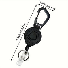 Portable Heavy Duty Retractable Keychain with Steel Wire Rope for Outdoor