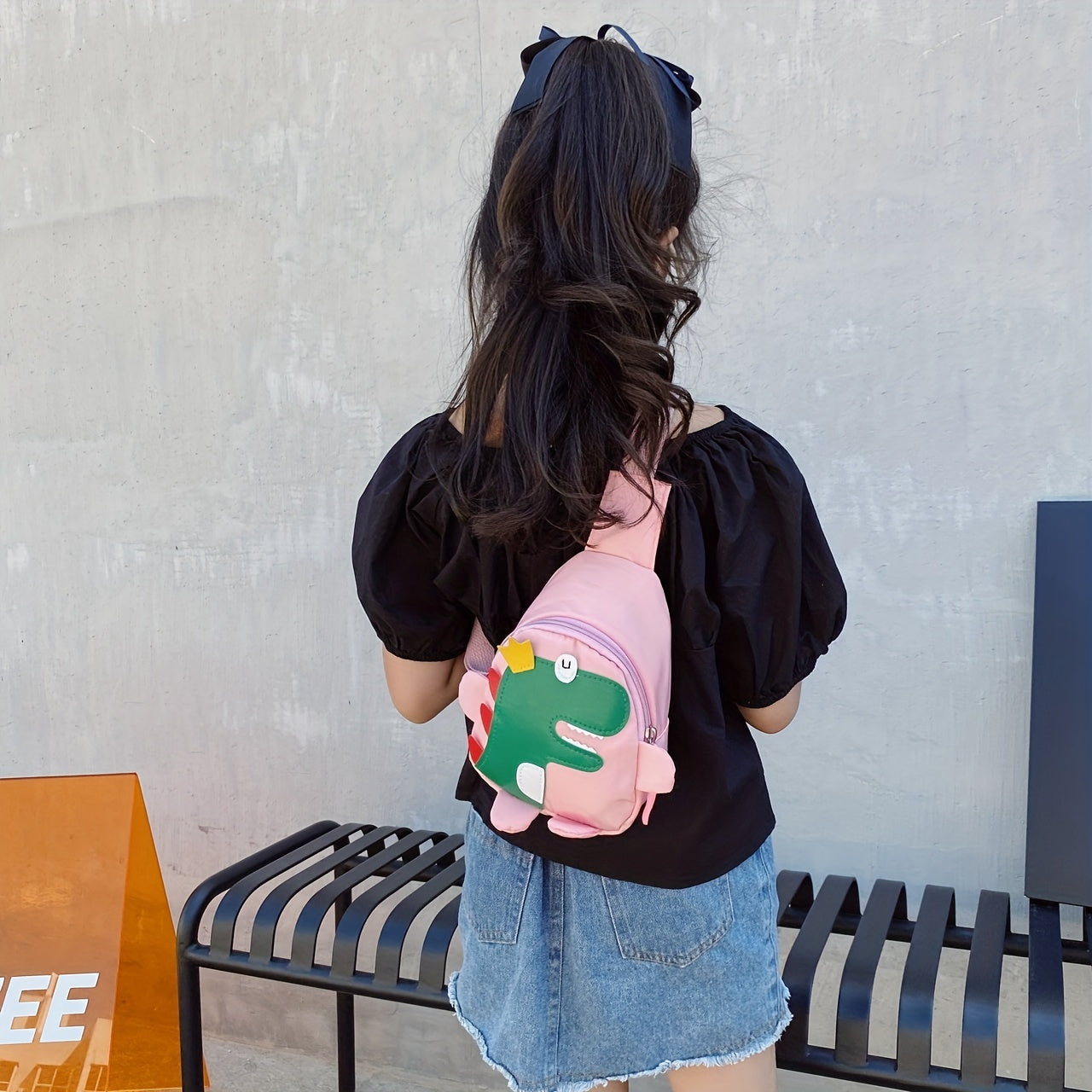 Nylon Dinosaur Print Chest Bag for Kids