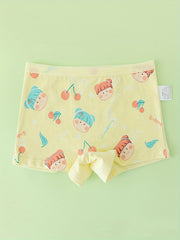 4pcs Girls Triangle Panties Cartoon Girl Print Elastic Waist Underwear