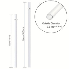 12 Rainbow Long Reusable Straws for Tall Cups Tumblers Mason Jars