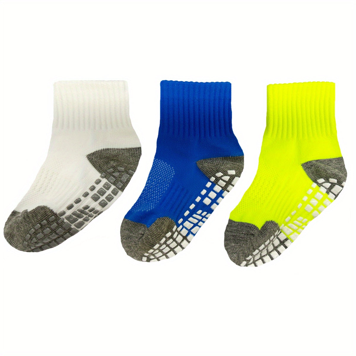 3 Pairs Boys Cotton Short Socks Anti Slip Sports Socks For 0-8 Years