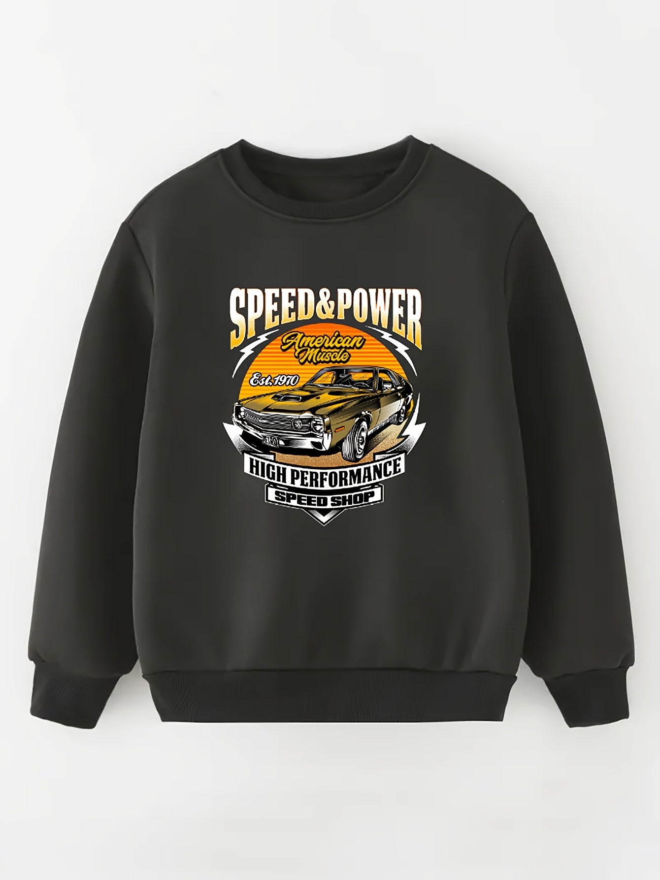 Boy's Shark Truck Print Sweatshirt for Spring