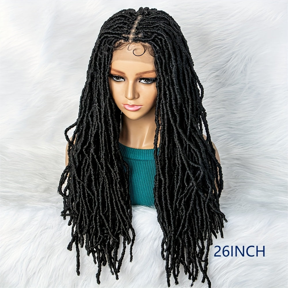 Faux Locs Braided Wig Synthetic Crochet Wigs with Baby Hair