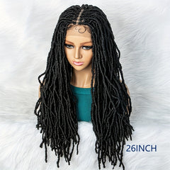 Faux Locs Braided Wig Synthetic Crochet Wigs with Baby Hair
