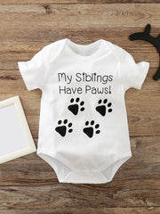 Baby Boys My Siblings Have Paws DADDY S FAN Bodysuit