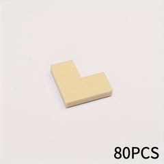 80pcs 2x2L Low Wall Flat Corner Bricks for MOC 147219