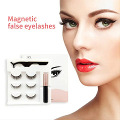 3 Pairs Magnetic Eyelashes 3D Mink Makeup Lashes Set Natural False Cils