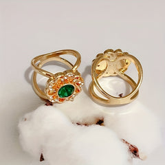 Sun Flower Silk Scarf Buckle with Artificial Diamond