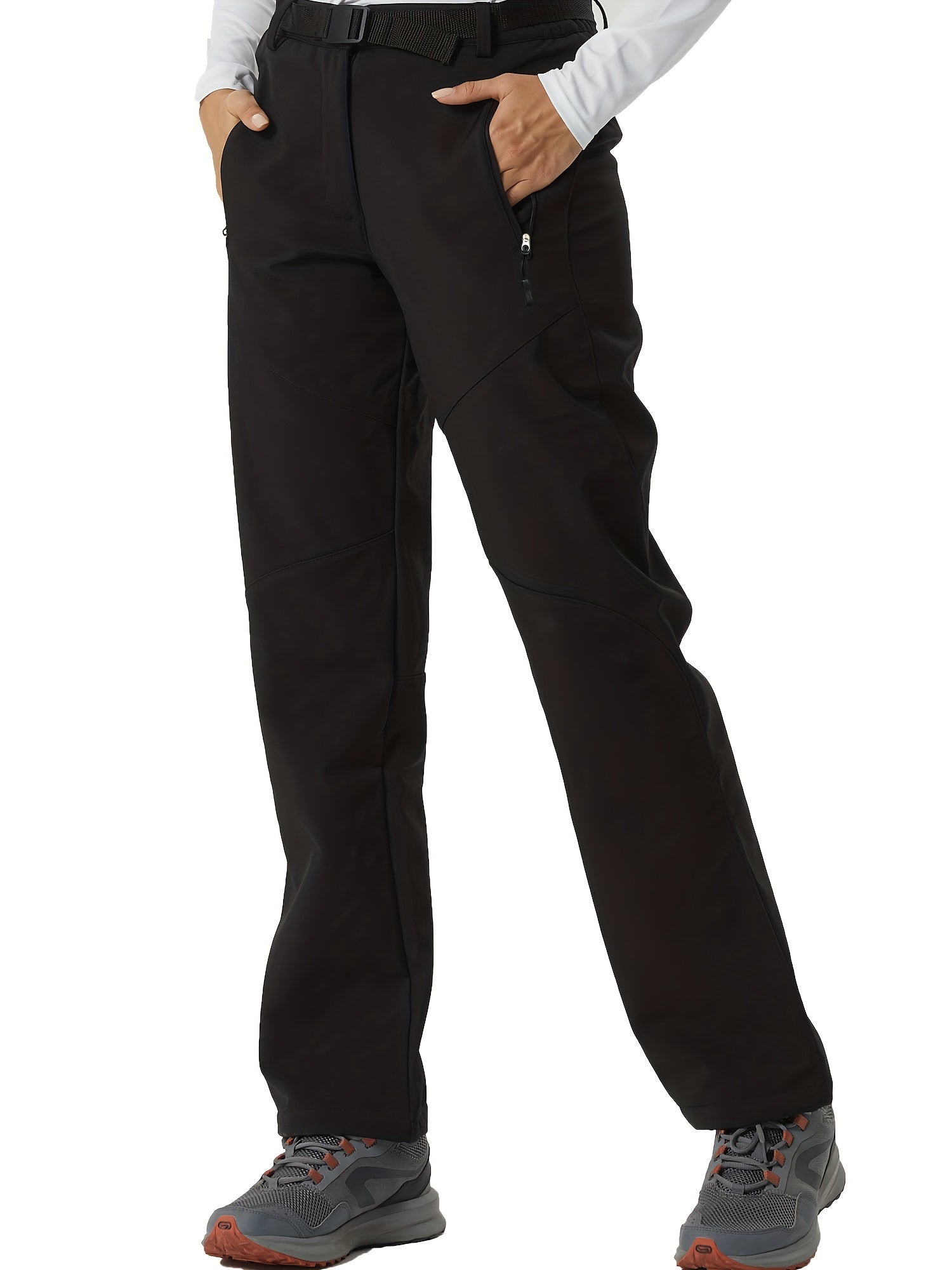 Water-Resistant Ski Pants Fleece-Lined Outdoor Sports Activewear Women's