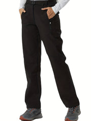 Water-Resistant Ski Pants Fleece-Lined Outdoor Sports Activewear Women's