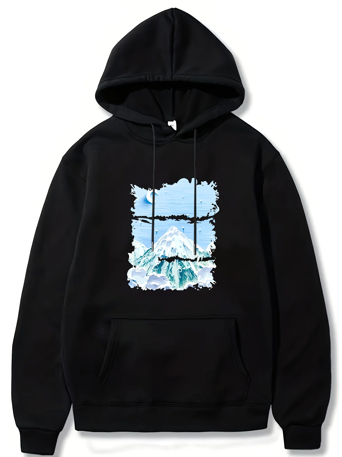 Mountain Print Men's Pullover Hoodie