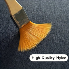 6pcs Nylon Paint Brush Short Wooden Rod Art Supplies