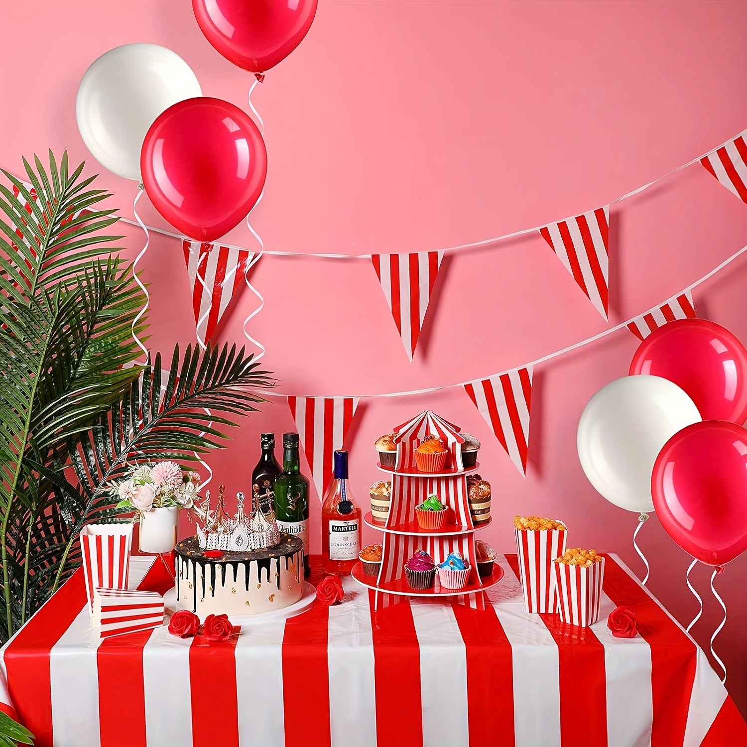 Classic Red Striped Tablecloth - Indoor & Outdoor Use