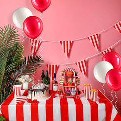 Classic Red Striped Tablecloth - Indoor & Outdoor Use