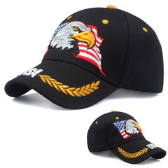 Eagle American Flag Star Embroidered Baseball Cap Peaked Cap Sun Hat