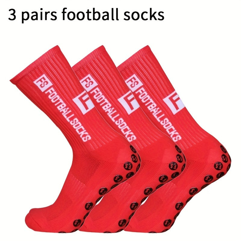 3 Pairs Men's Mid Crew Sport Socks Sweat Absorbing Comfy Breathable Socks