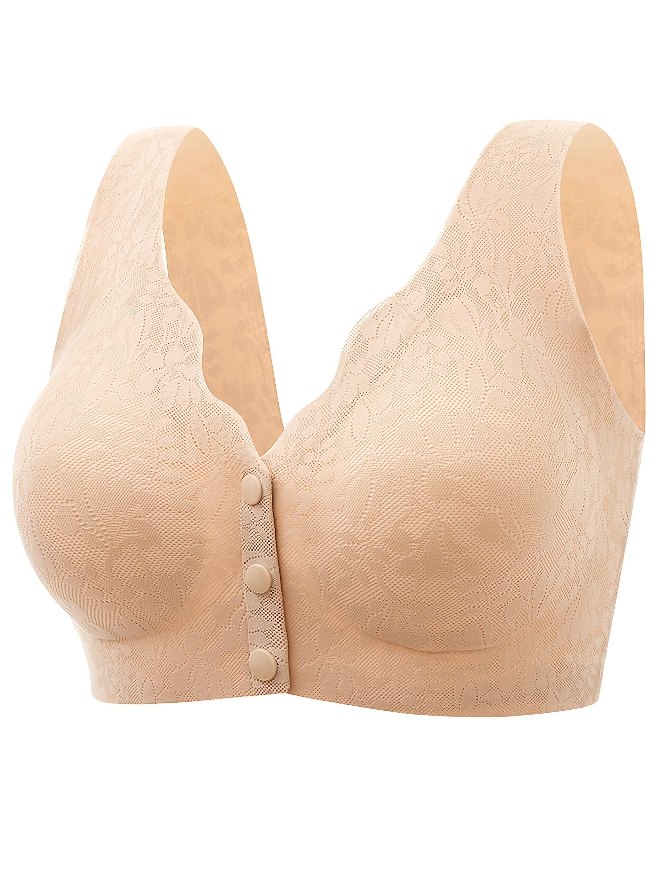 2pcs Lace Wireless Push Up Bras Comfortable & Breathable Women's Lingerie