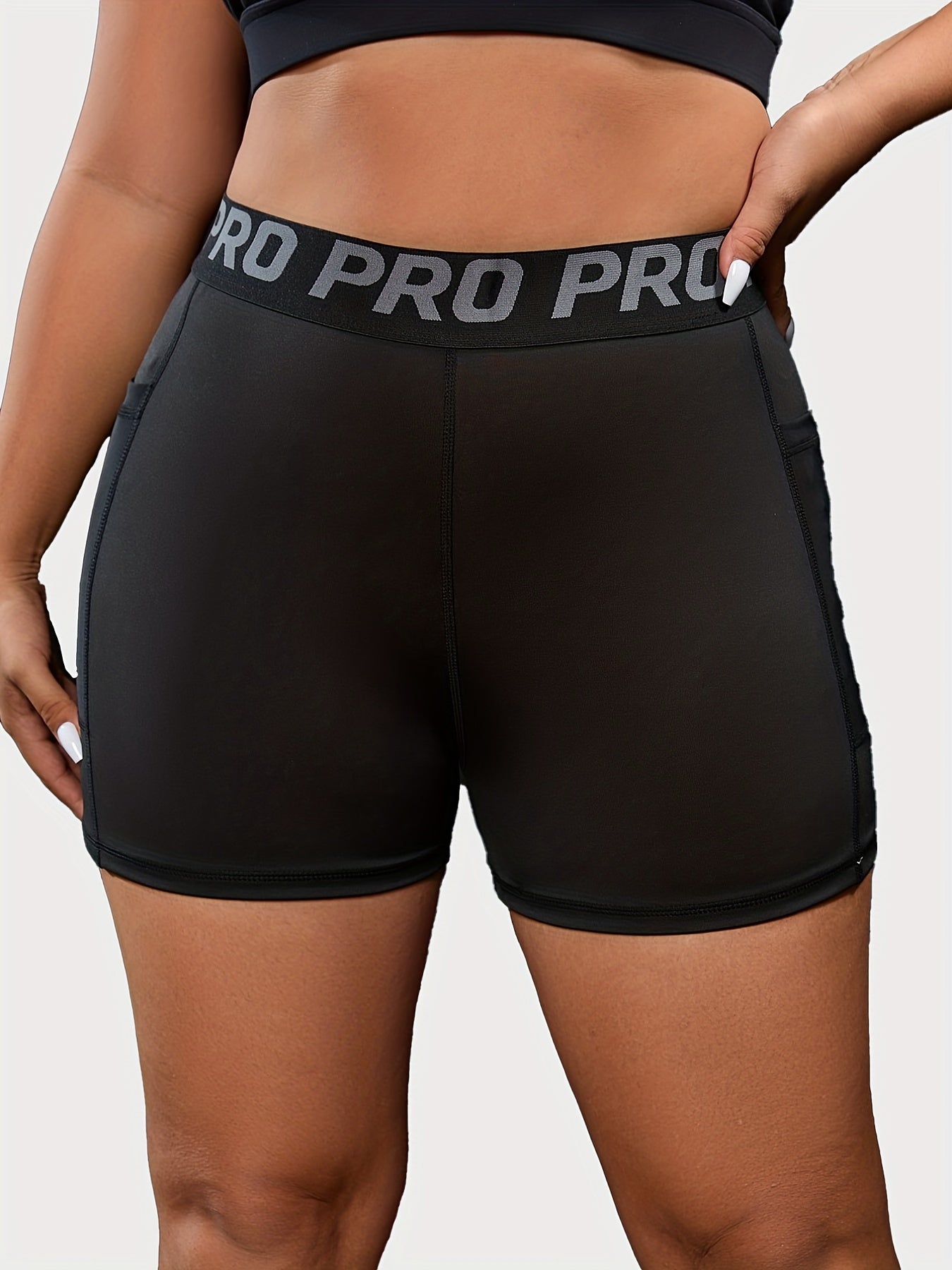Sports Shorts Women's Plus High Rise High Stretch Shorts