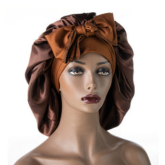 Women Beanie Satin Bonnet w/ Ties Bridal Party Gift