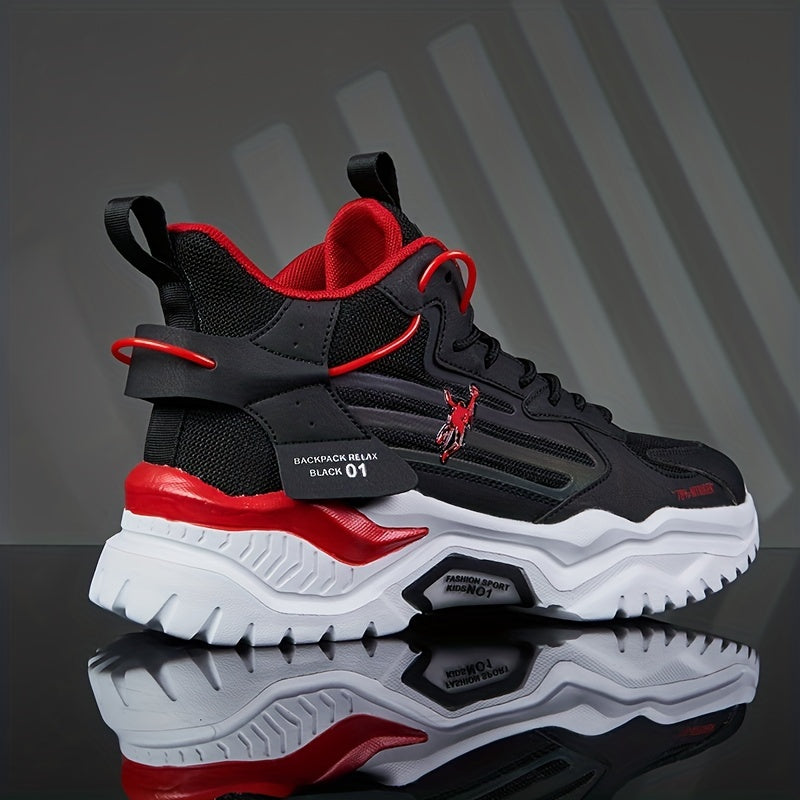 Men's High Top Basketball Shoes Shock Absorption Non Slip Sneakers