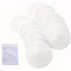 Organic Bamboo Nursing Pads 14 Washable Breastfeeding Pads with Wash Bag