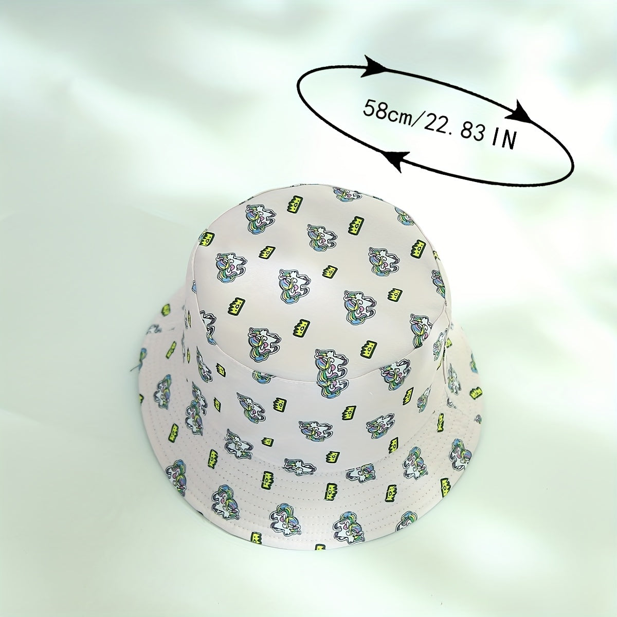 Unicorn Full Print Bucket Hat Reversible Sunscreen Fisherman Cap