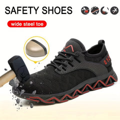 CEATSAFETV Men's Steel Toe Work Shoes Puncture Proof Anti skid