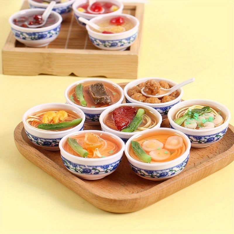 Chinese Style Simulated Mini Porcelain Bowl Food Toy Kitchen Model Dish