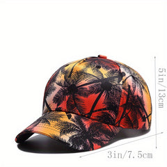 Casual Coconut Tree Print Sunscreen Baseball Cap