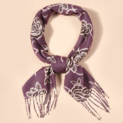 Winter Thick Printed Turban Scarf Bandana Fringed Scarf