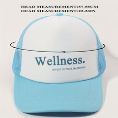 Wellness Printed Trucker Hat & Mesh Baseball Cap Adjustable Dad Hats