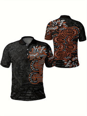 Dragon Pattern Men's Casual Comfy Custom Fit Shirt