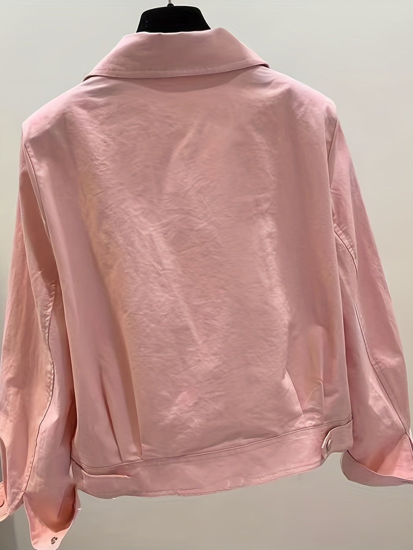 Solid Zip Up Jacket Long Sleeve Outerwear With Pockets