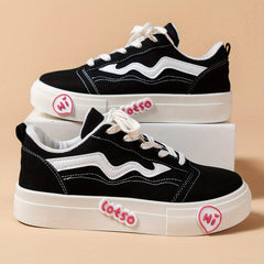 Women's Platform Canvas Sneakers Low Top Shoes