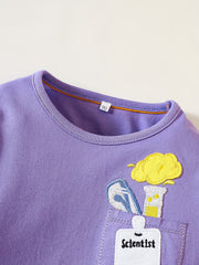 Girls Cotton Long Sleeve Dress Striped Print Patchwork Kids Clothes