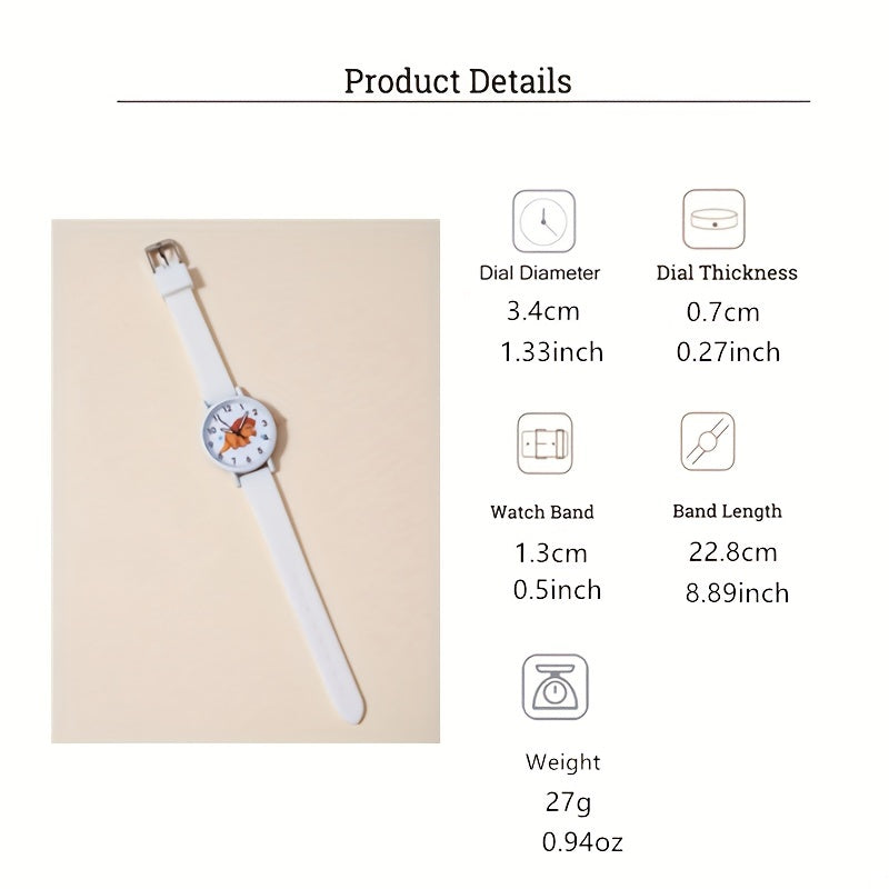 Dinosaur Pattern Quartz Kids Watch Set with Bracelet