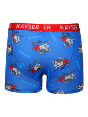 4pcs Boy's Boxer Briefs Cartoon Animal Letter Print Elastic Waist Shorts