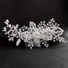 Rhinestone Flower Hair Comb Bridal Wedding Headwear Hair Styling Accessory