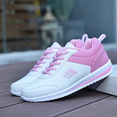 Pink Lightweight Women's Running Shoes Lace Up Sneakers
