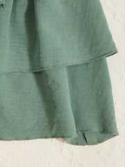 Girls Lace up Layered Casual Skirt Elastic Waist Cake Skirt