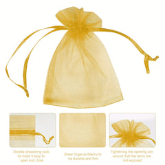 100pcs Solid Organza Gift Bag 7x9cm For Jewelry Candy