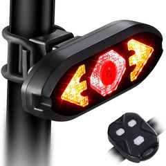Wireless Remote Bike Tail Light w/ Signals USB Rechargeable Waterproof & Bright