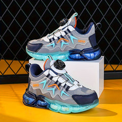 Boy's Rotating Buckle Basketball Shoes Non Slip Sneakers