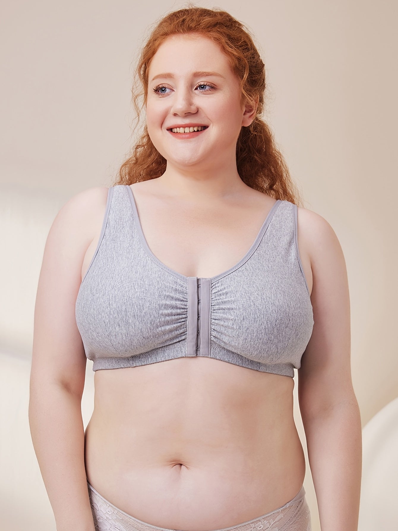 Solid Full Coverage Front Closure Bra