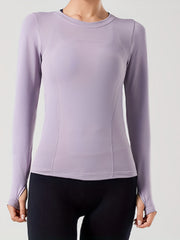 Women's Quick Dry Long Sleeve Sports Top with Thumb Hole
